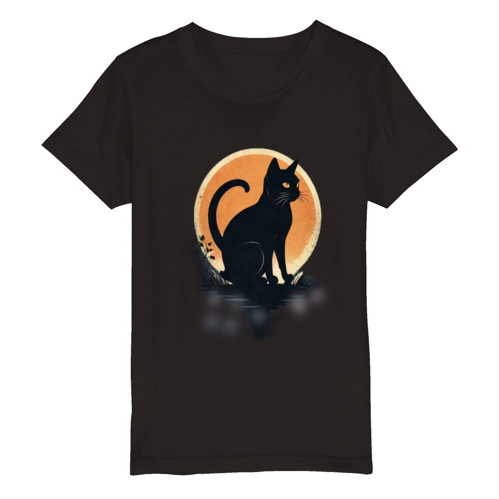 AlbedoBase XL A minimalist tshirt design cat Organic Kids Crewneck T-shirt