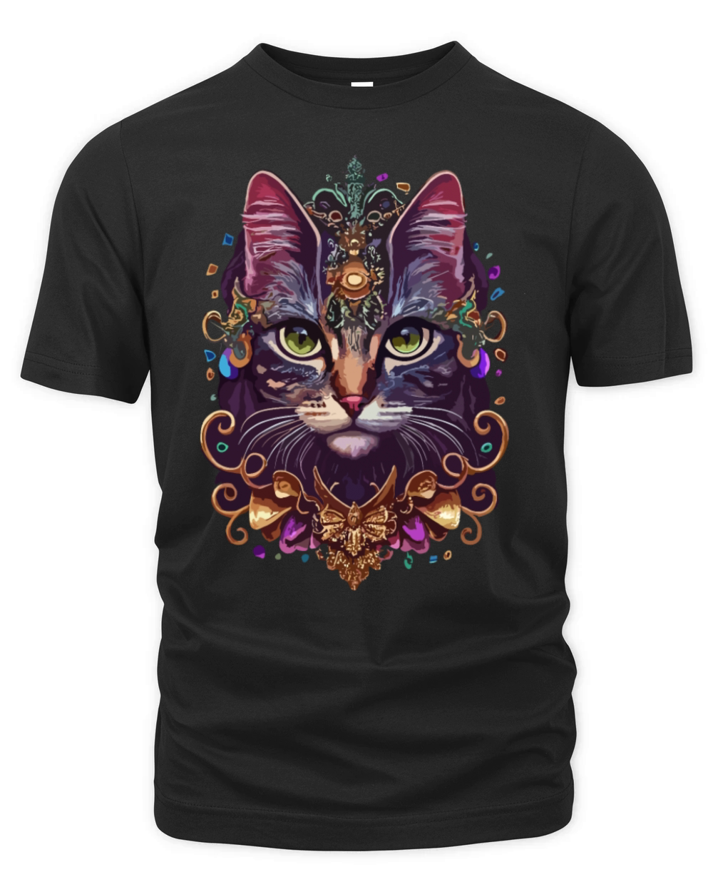 Cat Mardi Gras For Women Girls funny Cat Lover Organic Unisex T-shirt