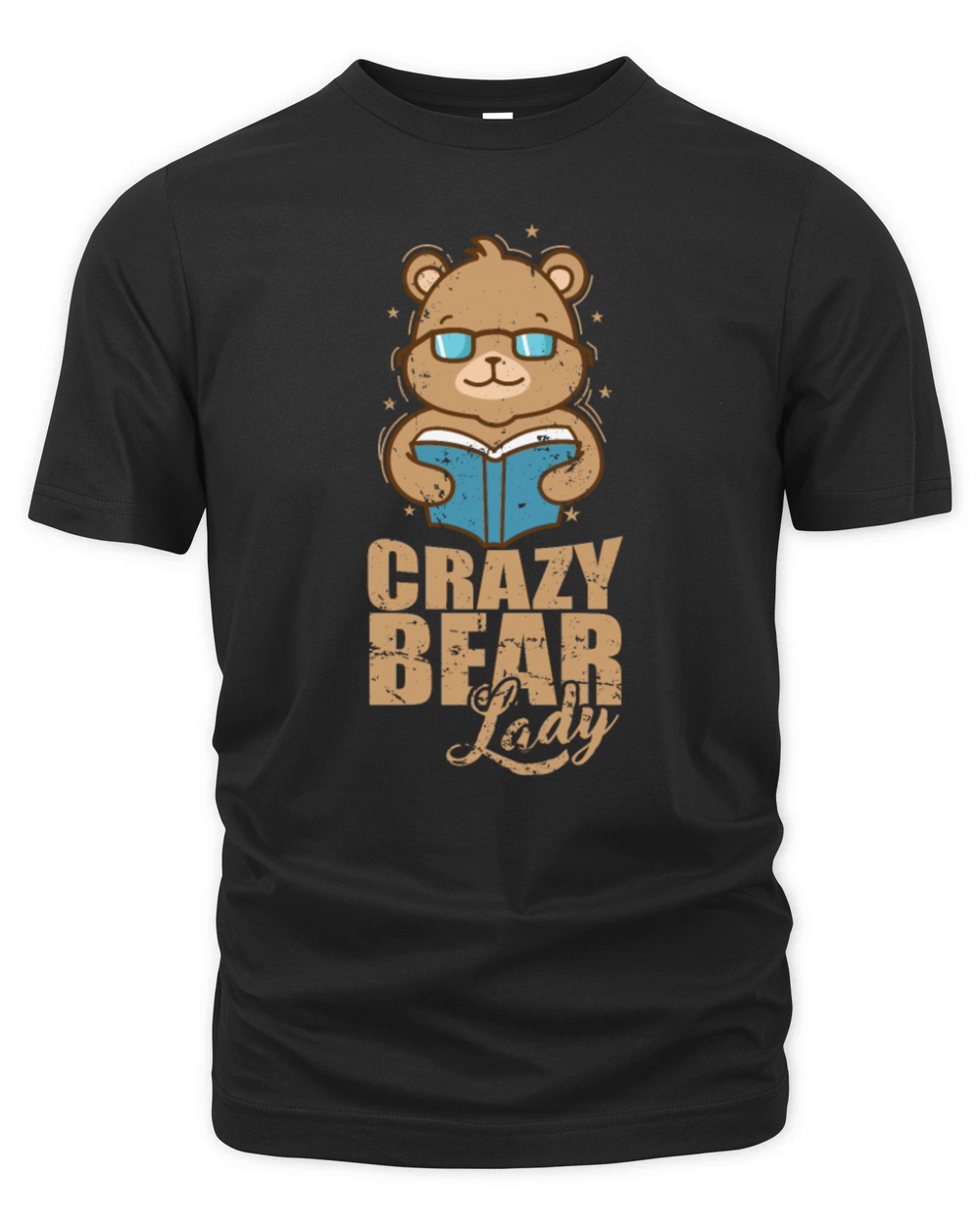 Crazy Bear Lady Forest Animal Organic Unisex T-shirt