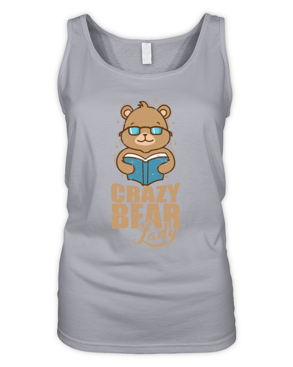 Crazy Bear Lady Forest Animal Organic Women's Tank Top