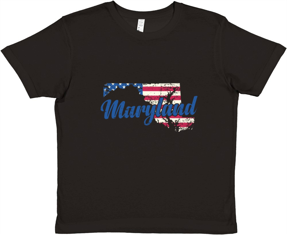 Maryland USA Flag in Map America Premium Kids Crewneck T-shirt