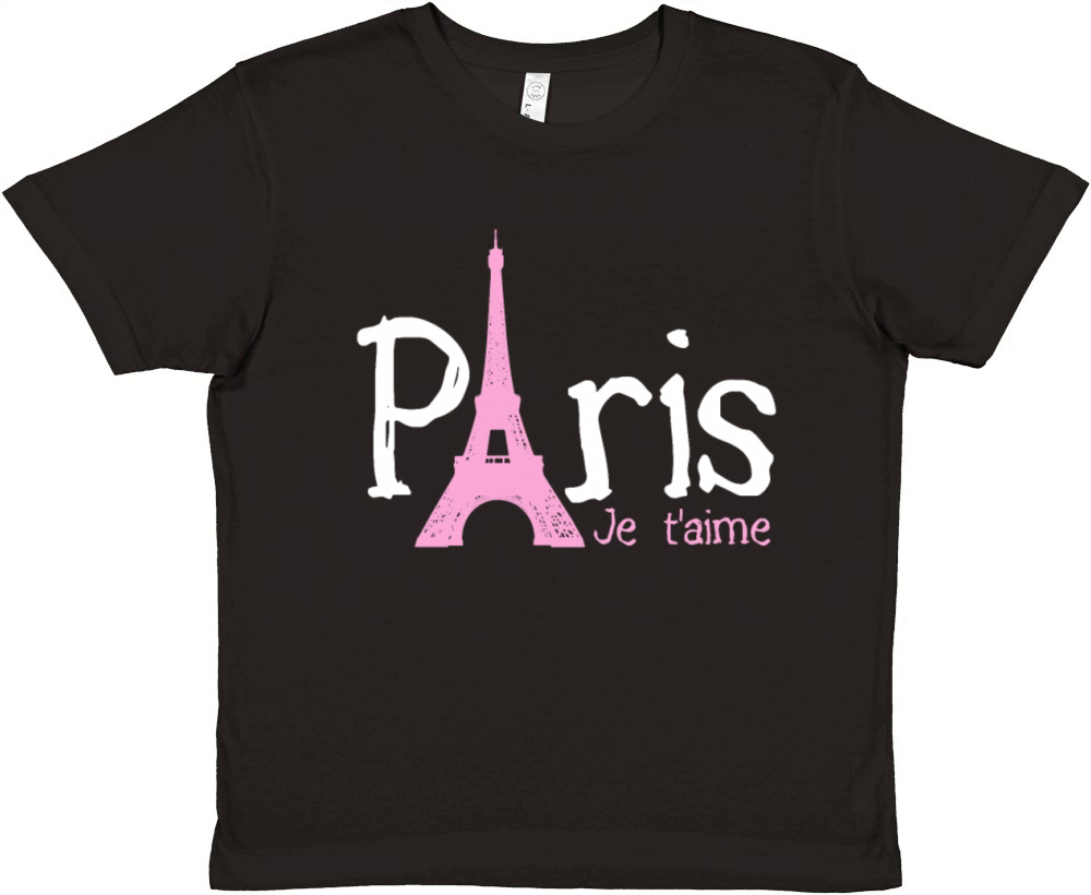 Paris France Eiffel Tower Souvenir Premium Kids Crewneck T-shirt