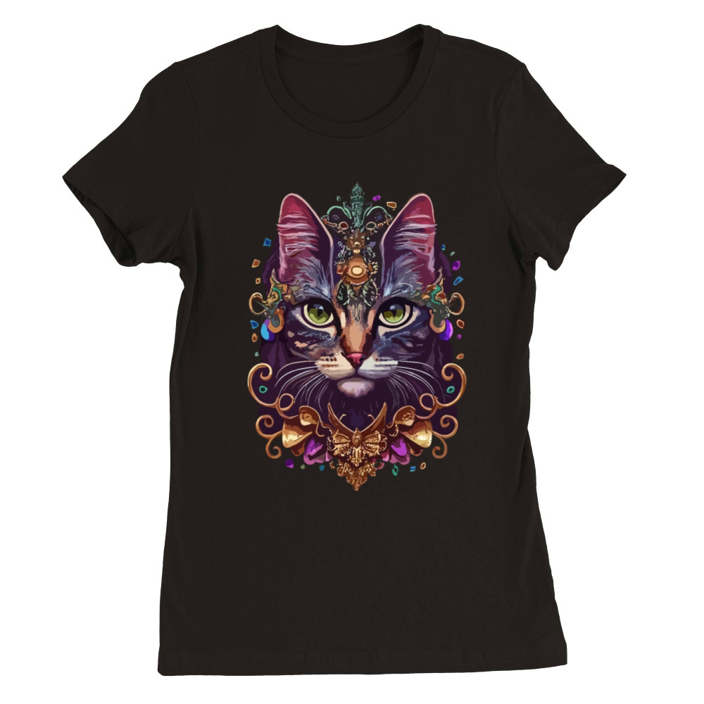 Cat Mardi Gras For Women Girls funny Cat Lover Premium Womens Crewneck T-shirt