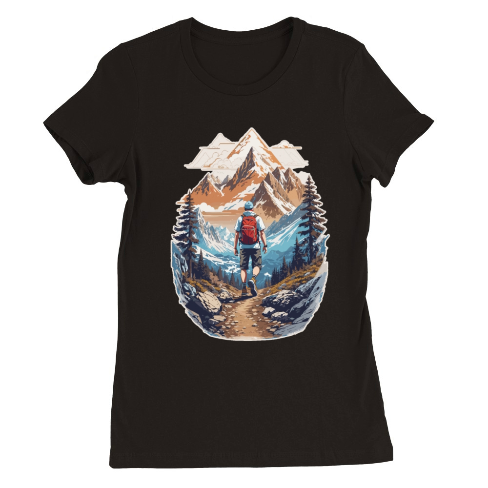 Mountain Trail Adventure Premium Womens Crewneck T-shirt