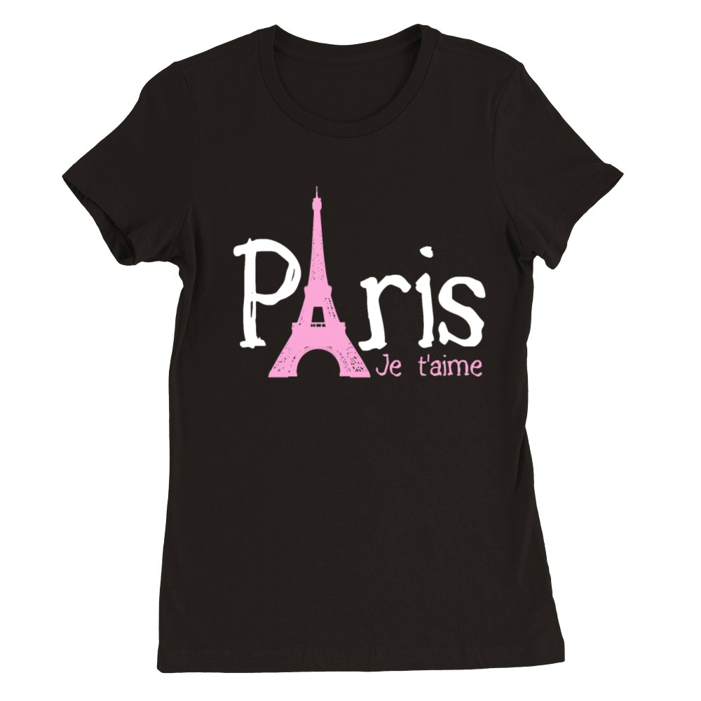 Paris France Eiffel Tower Souvenir Premium Womens Crewneck T-shirt