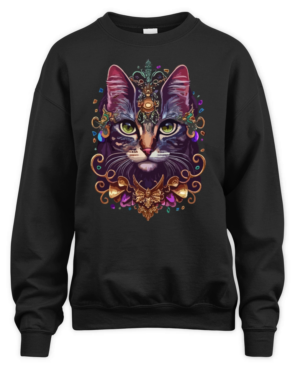 Cat Mardi Gras For Women Girls funny Cat Lover Unisex Premium Crewneck Sweatshirt
