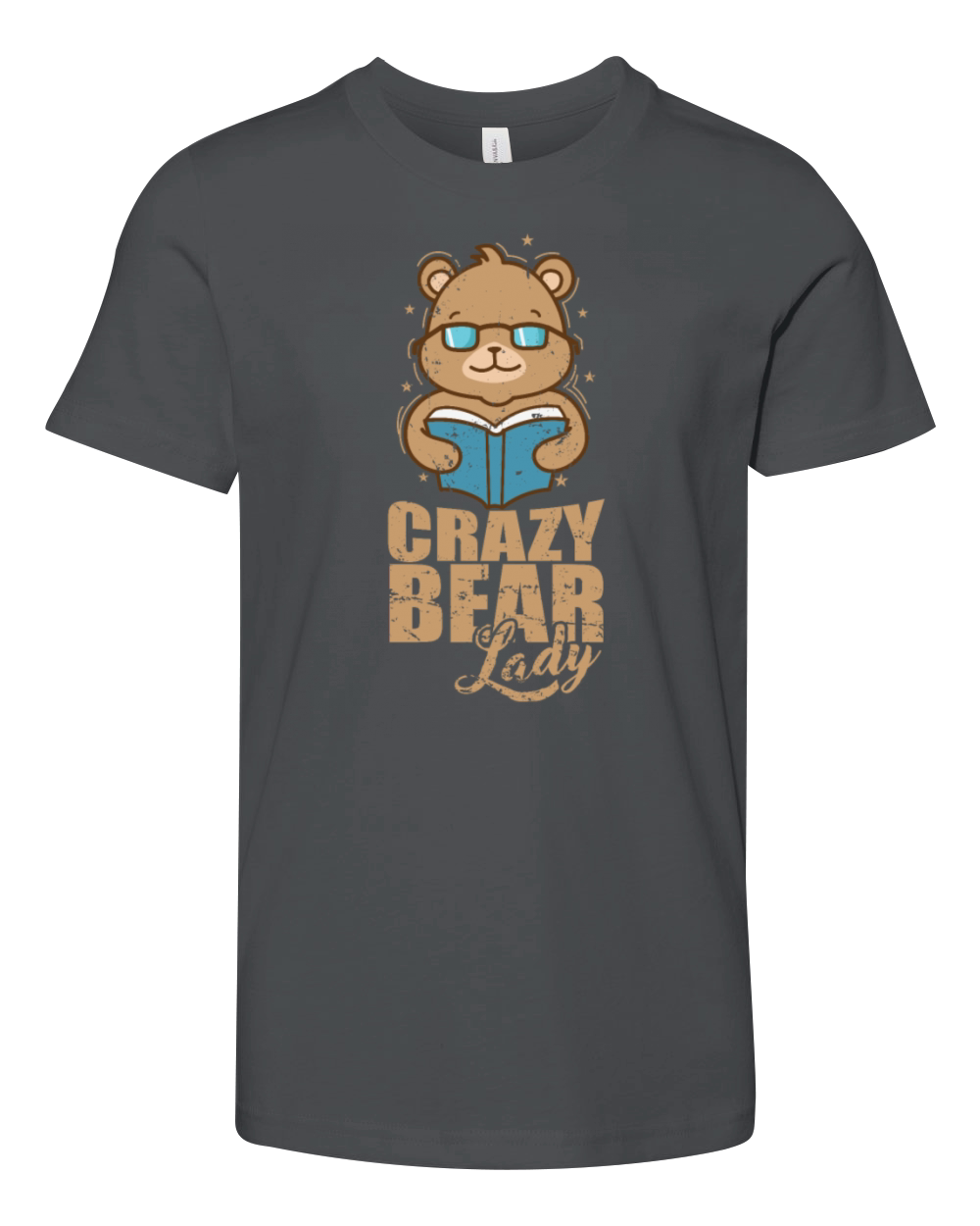 Crazy Bear Lady Forest Animal Youth Unisex Jersey Tee