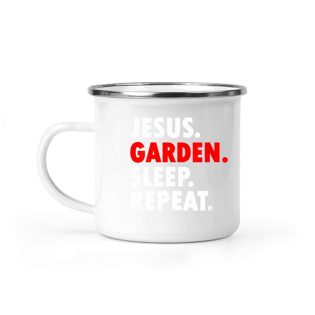 Jesus Garden Sleep Repeat - Novelty Hobby Camping Mug