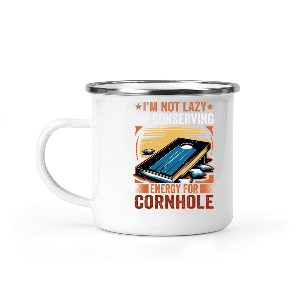 Retro Cornhole - Bean Bag Toss Saying - Not Lazy Camping Mug