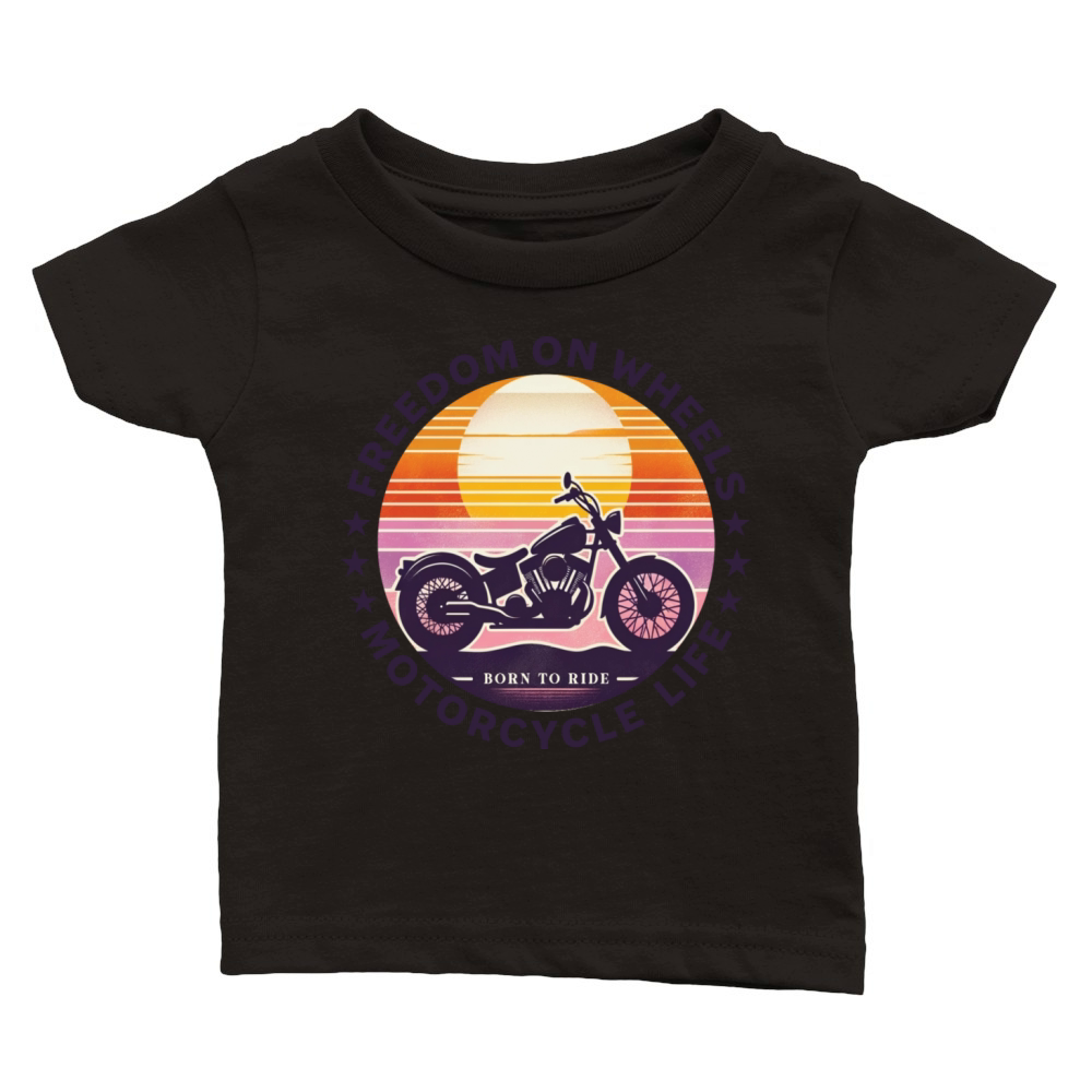 Retro Sunset Biker Spirit Tee Classic Baby Crewneck T-shirt