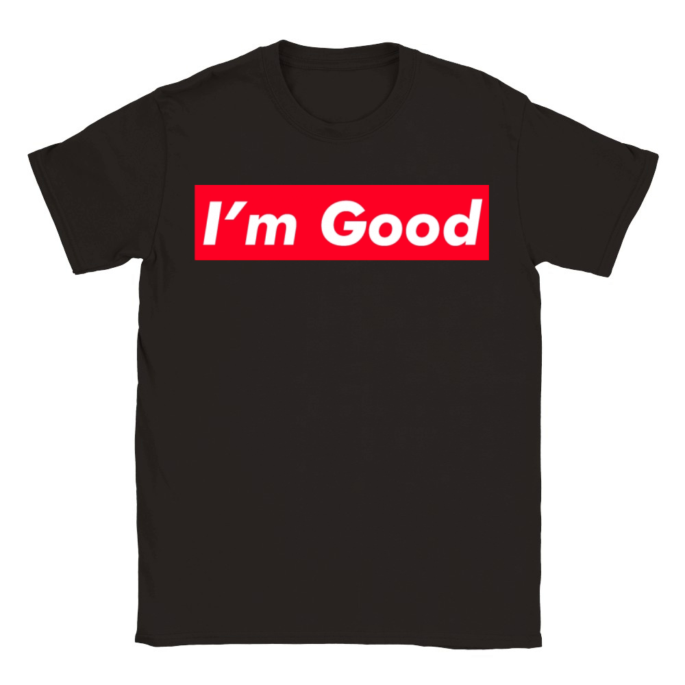 Im Good Red Box Minimalist Typography Classic Kids Crewneck T-shirt