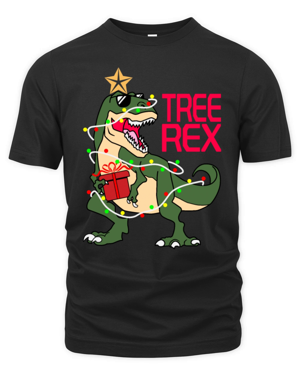 Christmas Dinosaur Tree Rex T-Shirt Organic Unisex T-shirt