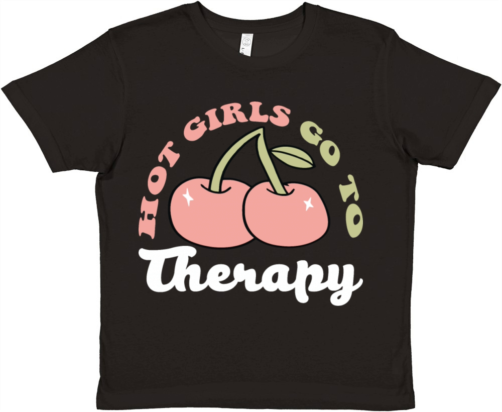 HOT GIRLS GO TO THERAPY Premium Kids Crewneck T-shirt
