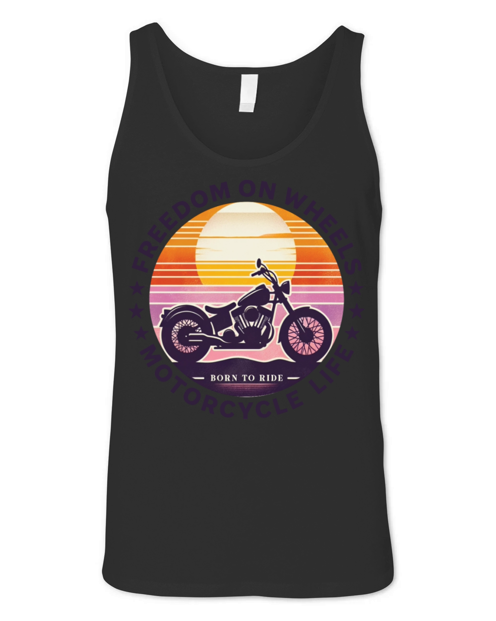 Retro Sunset Biker Spirit Tee Unisex Jersey Tank