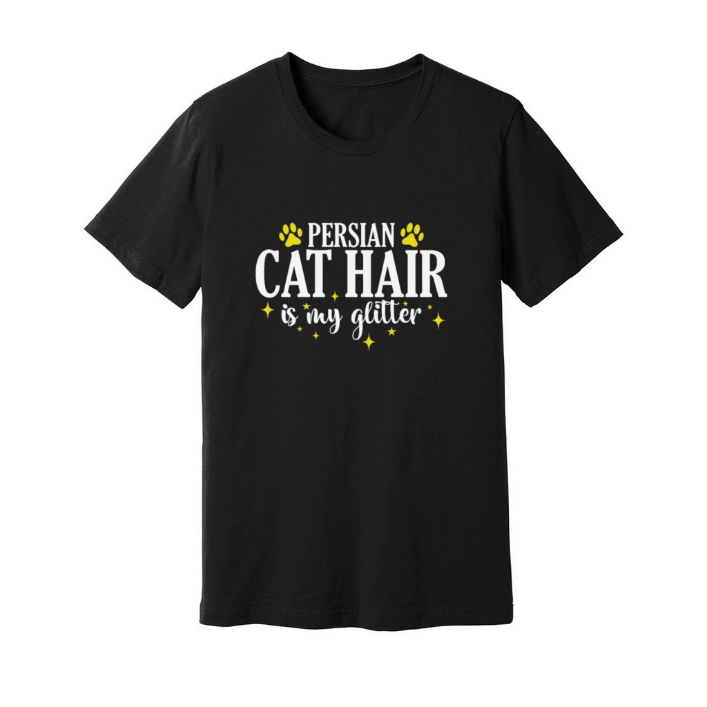 Persian Cat Hair is my Glitter House Cat Unisex Jersey Tee