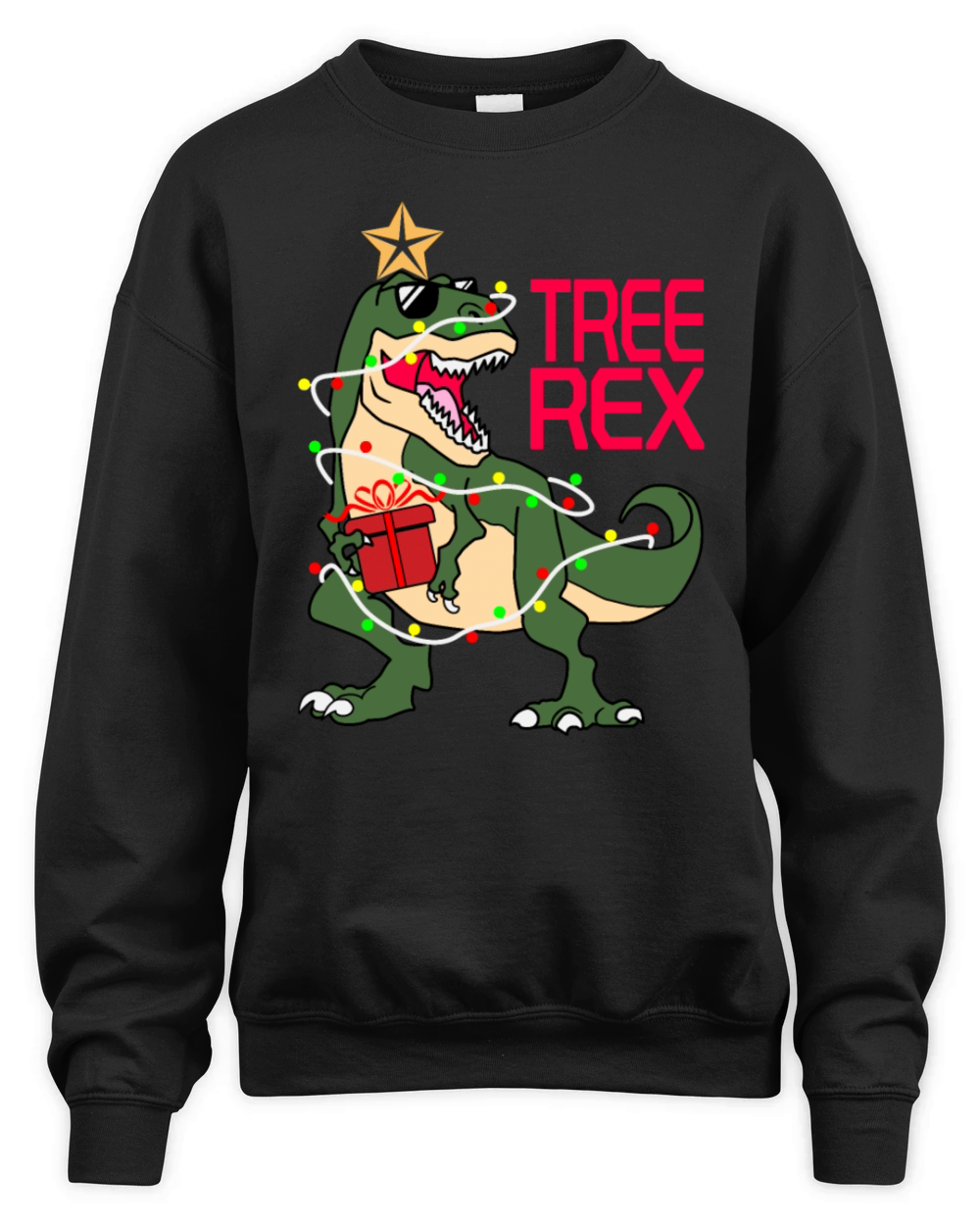 Christmas Dinosaur Tree Rex T-Shirt Unisex Premium Crewneck Sweatshirt