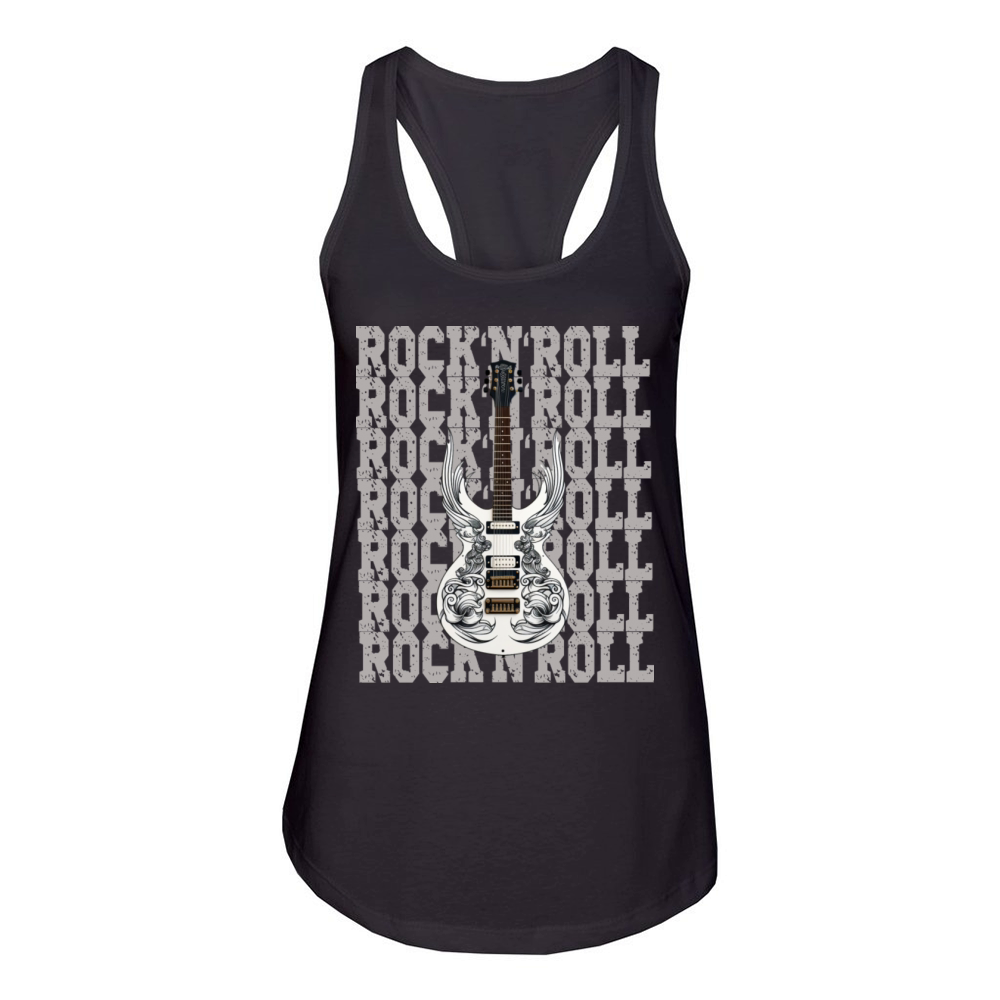 Rock and Roll Guitar Wings Women's Racerback Tank