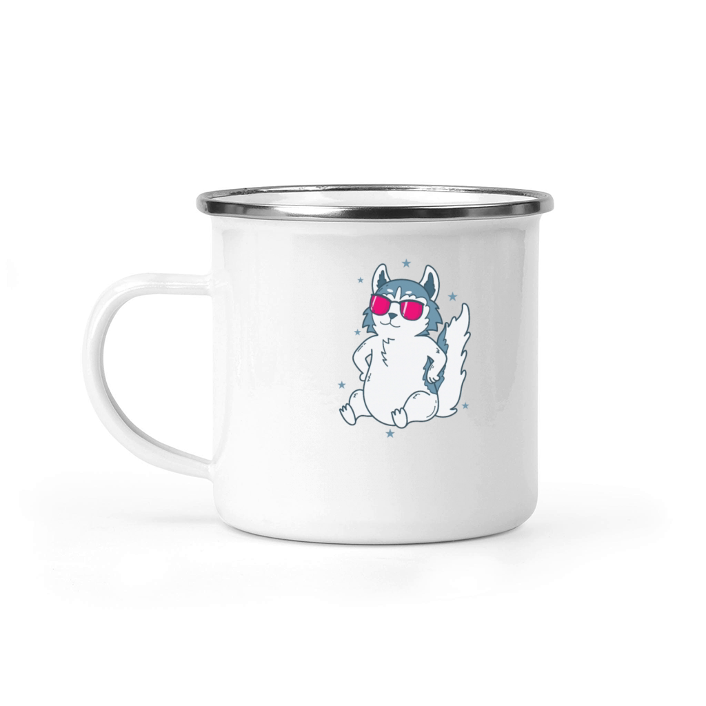 cool Husky sled Dog Snow Nose Camping Mug