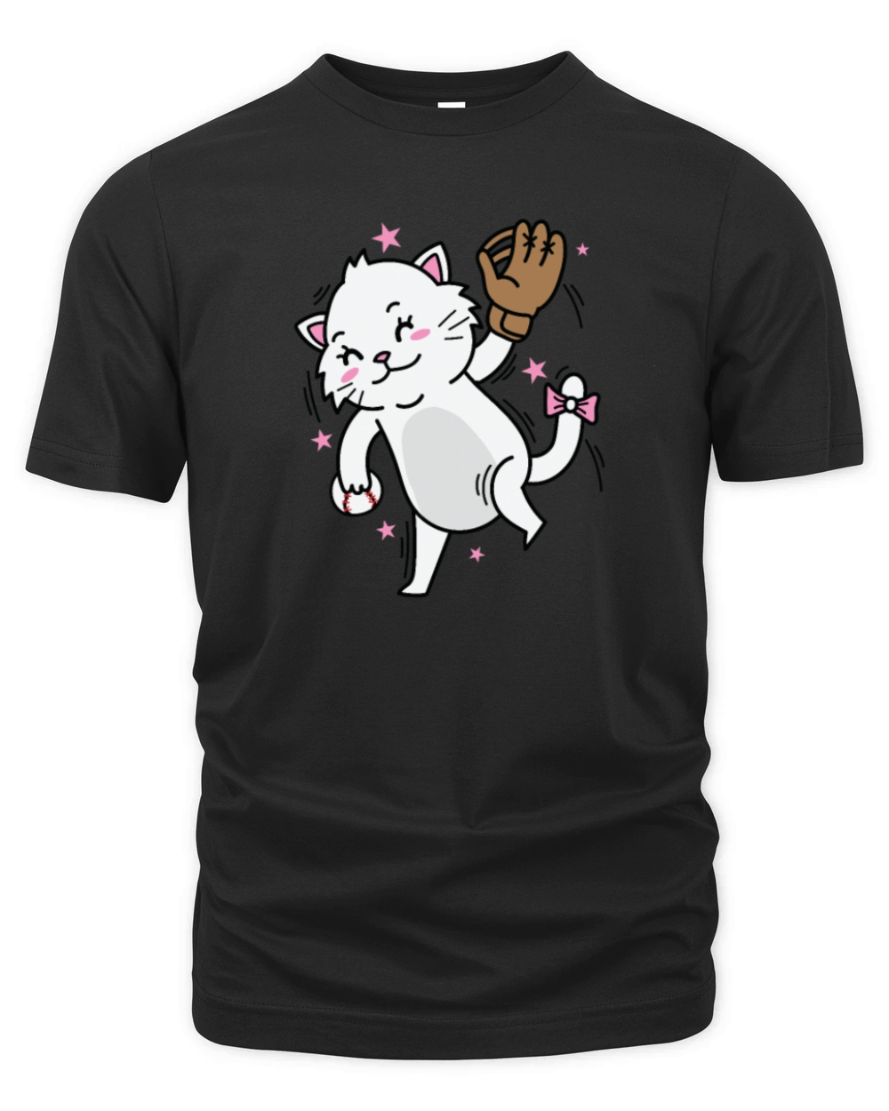 Cat playing Baseball Sport Hobby Pet Organic Unisex T-shirt