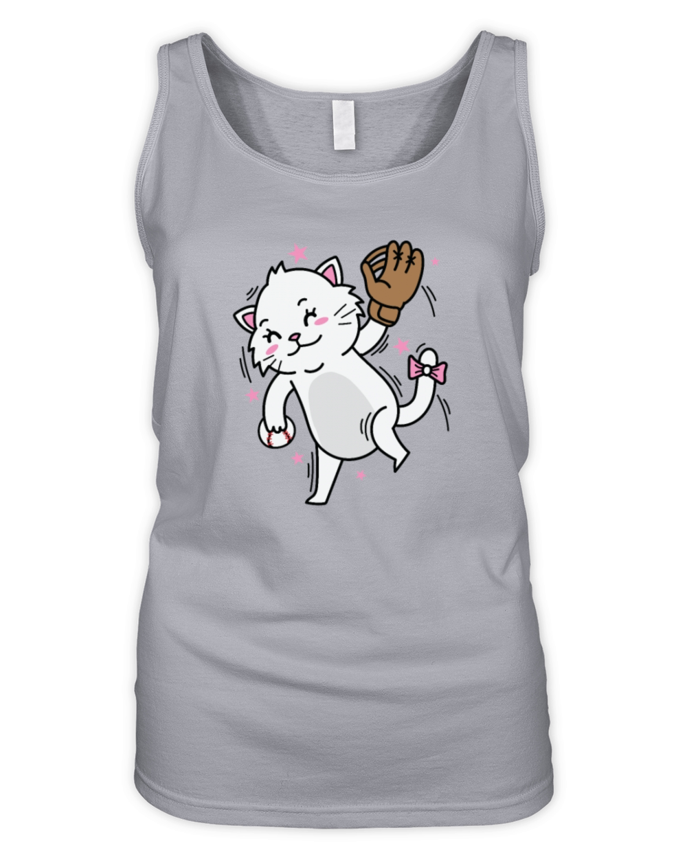 Cat playing Baseball Sport Hobby Pet Organic Women's Tank Top