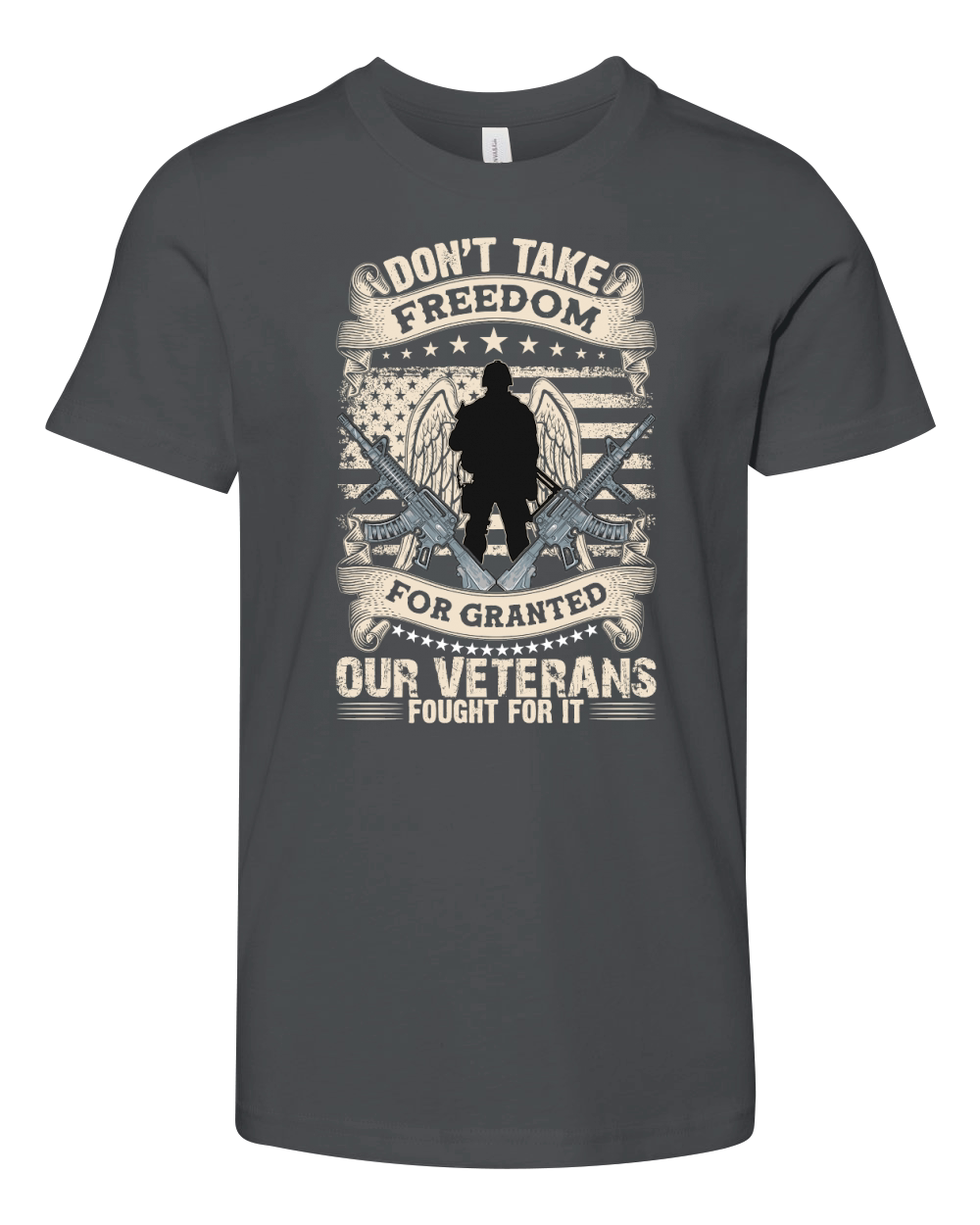 Dont take freedom for granted our veterans fought for it Youth Unisex Jersey Tee