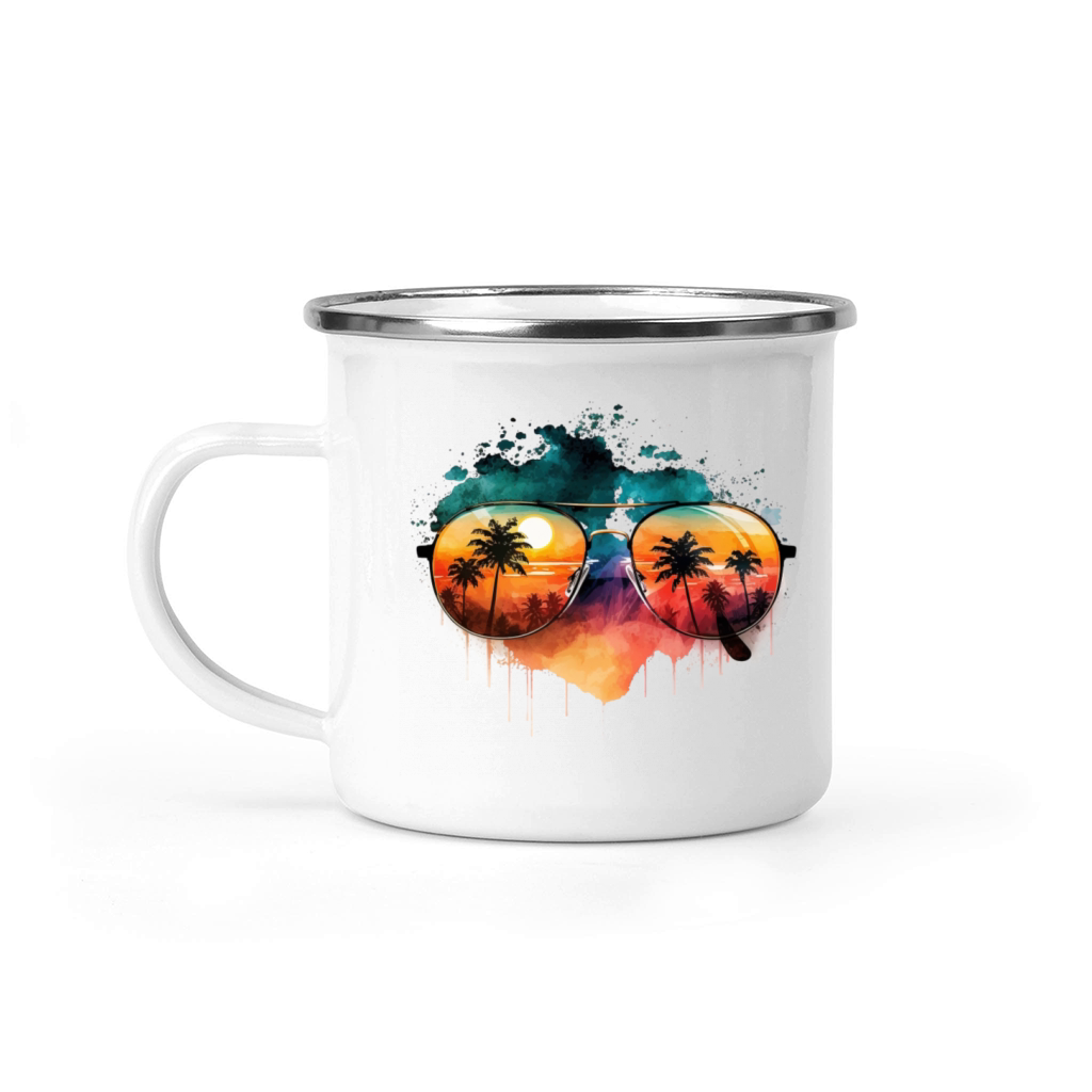 Reflection in sunglasses Camping Mug