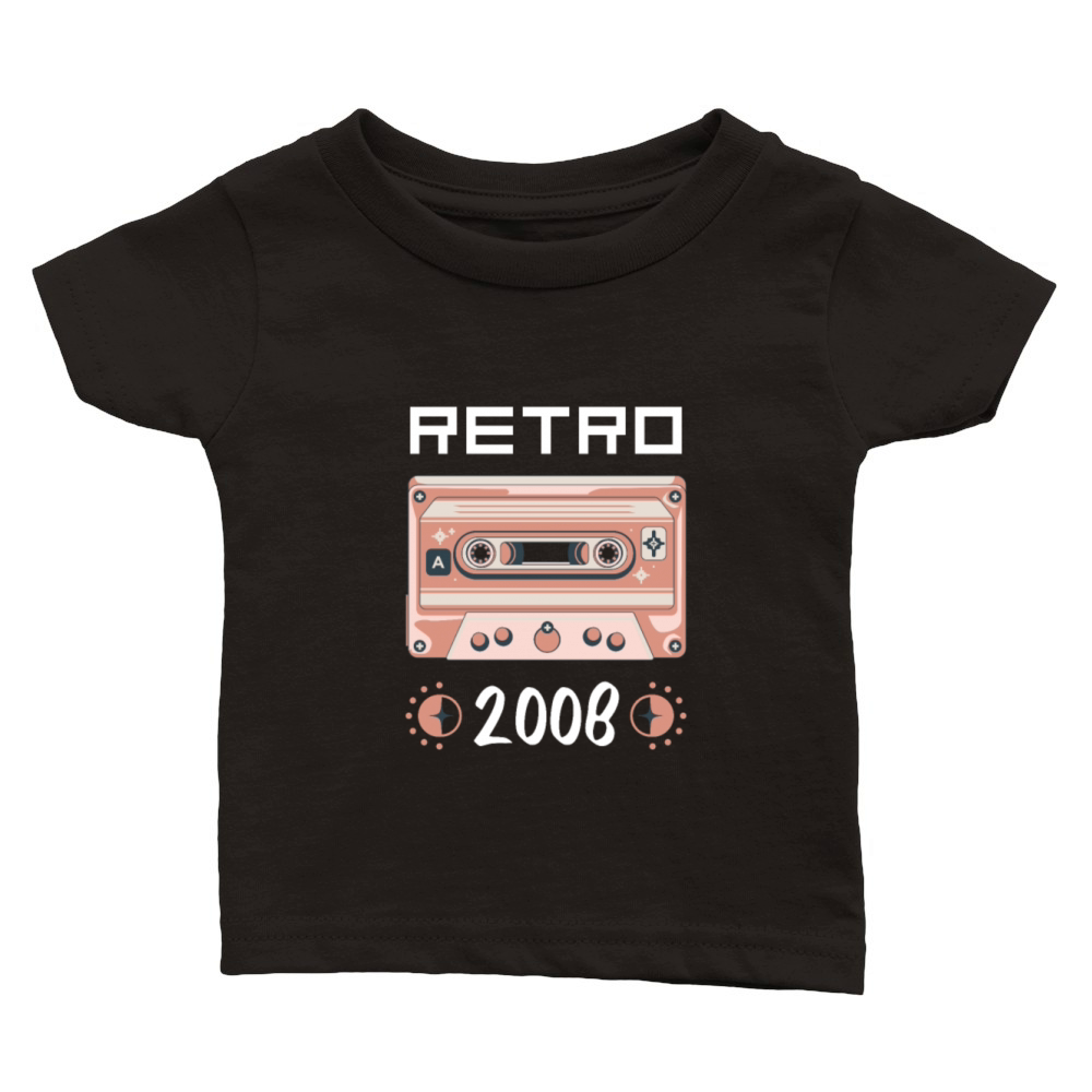 Retro Tape Music Nostalgia Vintage 2008 Classic Baby Crewneck T-shirt