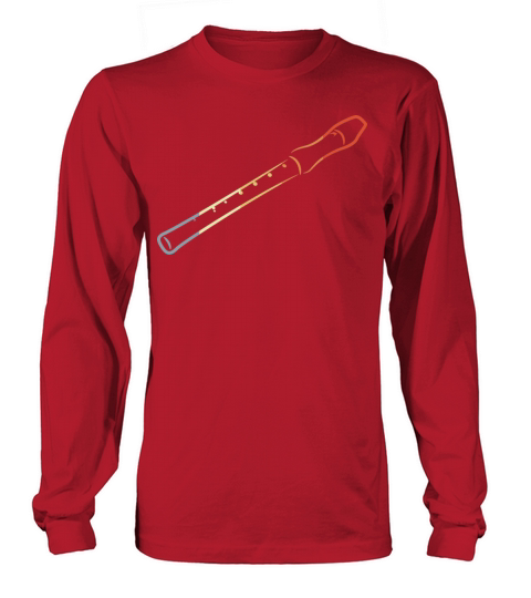 Vintage Flute Sketch Long sleeved Unisex