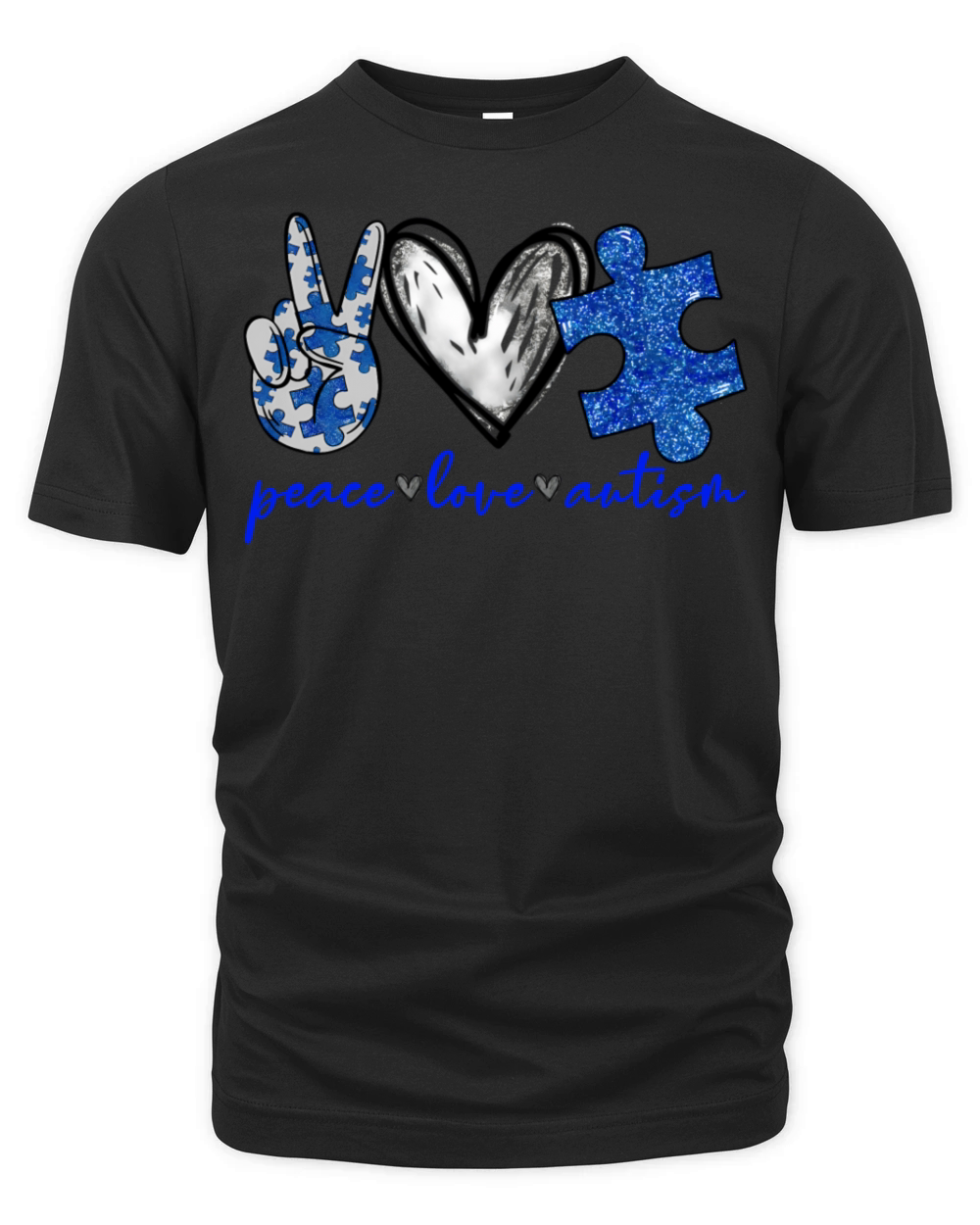 Peace Love Autism Autism Awareness Month Support A Organic Unisex T-shirt