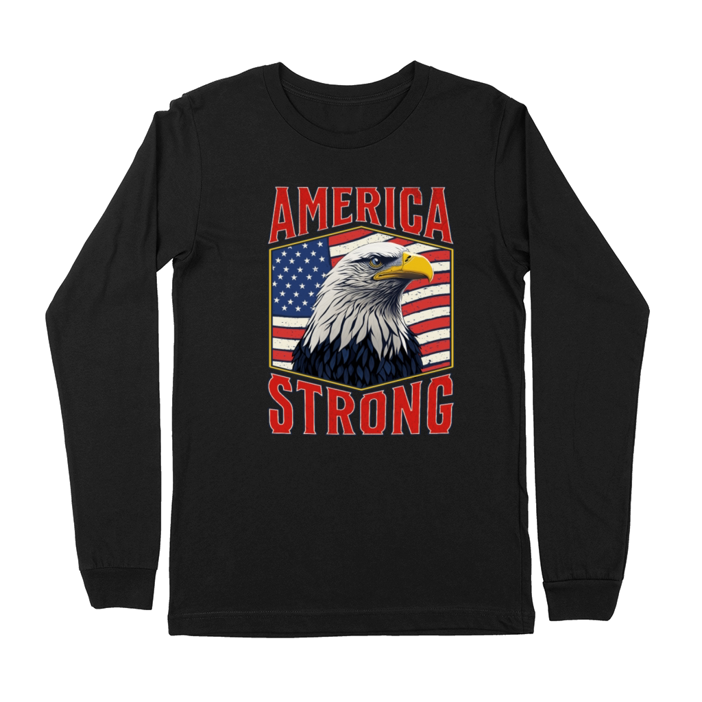 America Strong Retro Patriotic American July 4th Premium Long Sleeve