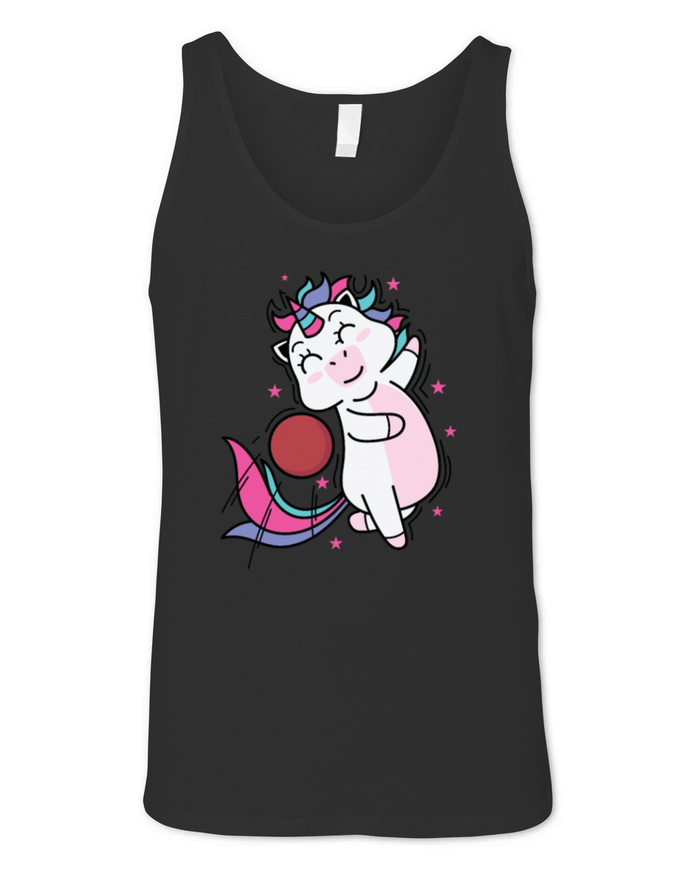 Unicorn playing with a Ball Mythical Creature Spor Unisex Jersey Tank