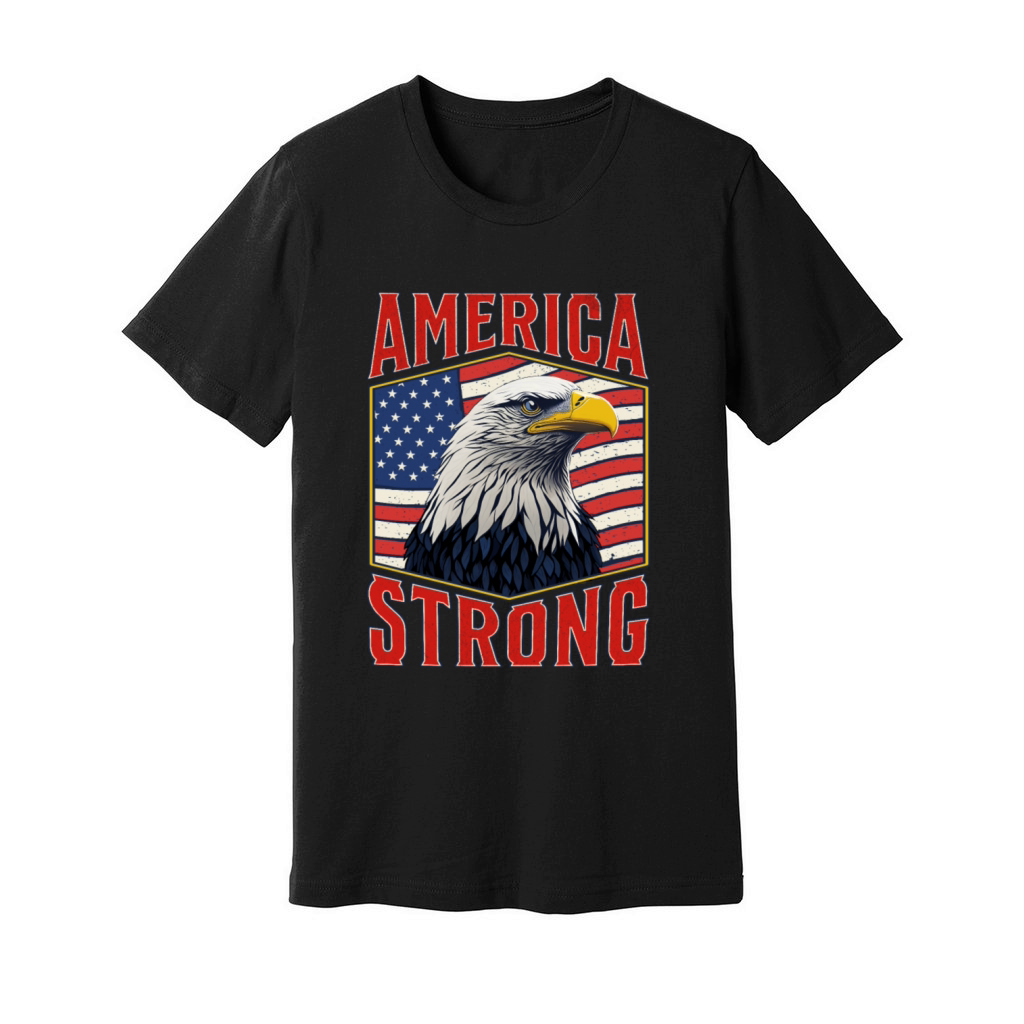 America Strong Retro Patriotic American July 4th Unisex Jersey Tee