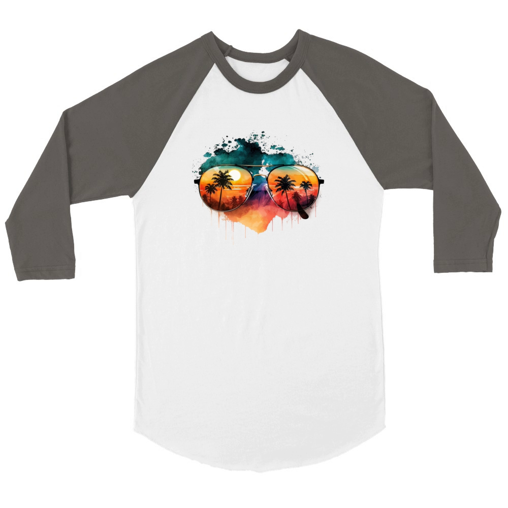 Reflection in sunglasses Unisex ¾ sleeve Raglan T-shirt