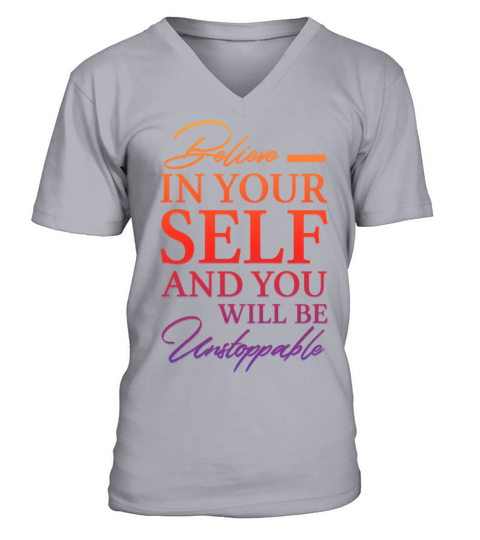 Believe T-shirt Saying V-Neck T-shirt