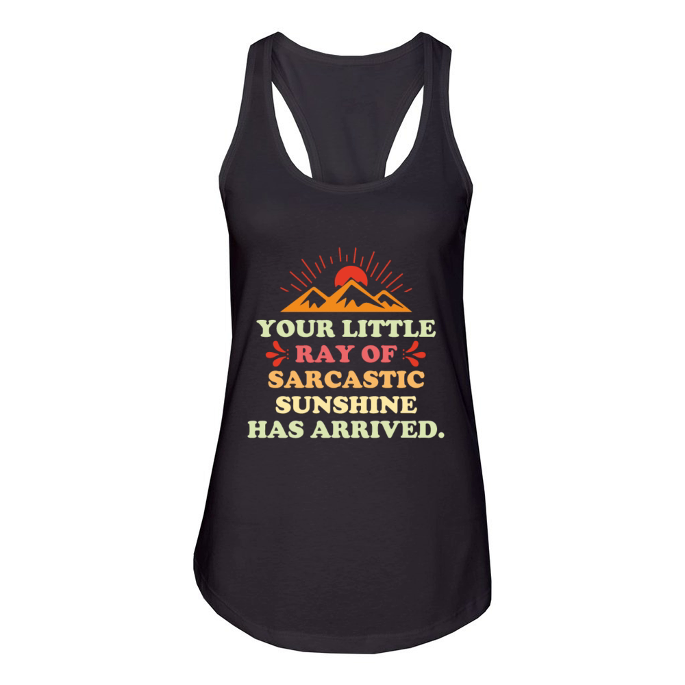 Her Little Sarcastic Sunbeam Is In The Rainbow Women's Racerback Tank