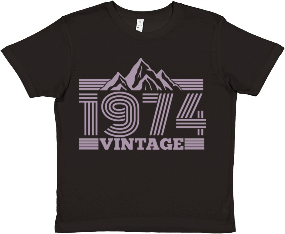 vintage 1974 birthday mountains hiking climbing Premium Kids Crewneck T-shirt