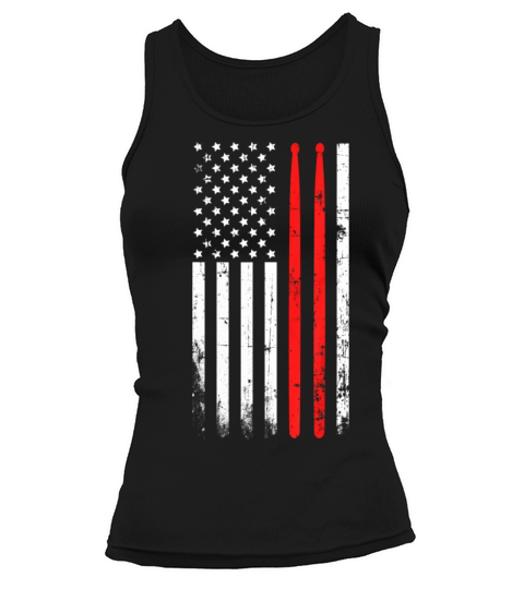 Drum sticks on a vintage American flag for Tank top Woman