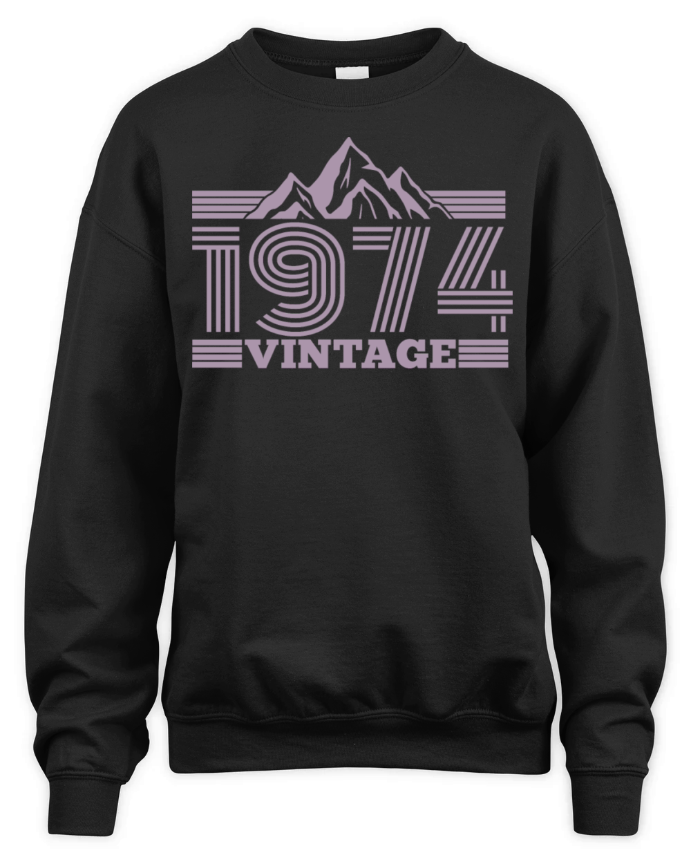 vintage 1974 birthday mountains hiking climbing Unisex Premium Crewneck Sweatshirt