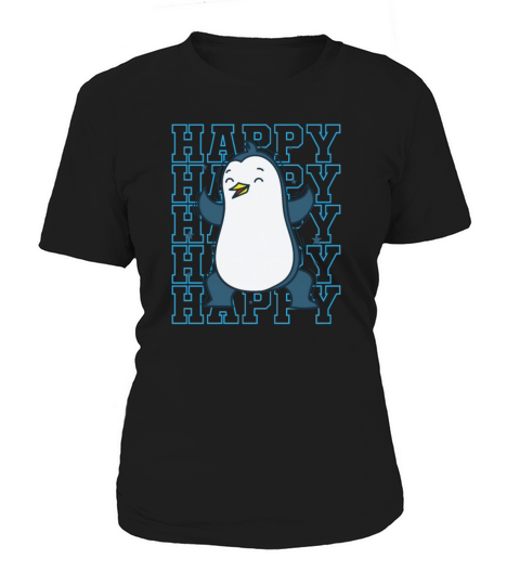 Penguin is Happy Animal Antarctic Bird Women's T-Shirt