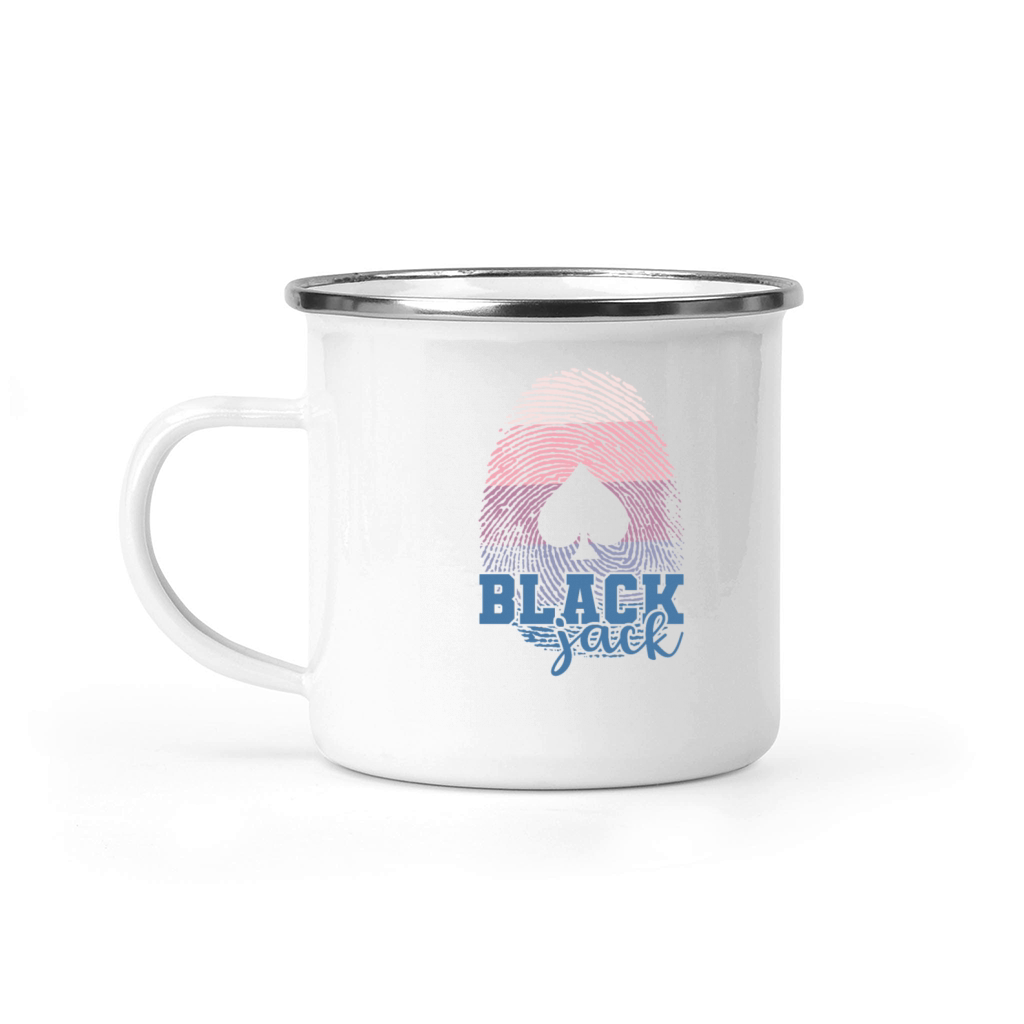 Blackjack Fingerprint with Spades Casino Camping Mug