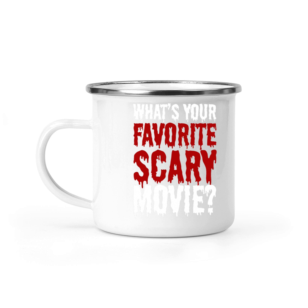 Whats Your Favorite Scary Movie Film Reviewer Camping Mug