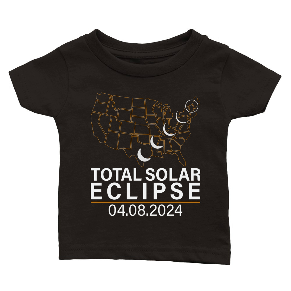 America Totality Spring 4.08.24 Total Solar Eclipse 2024 Classic Baby Crewneck T-shirt