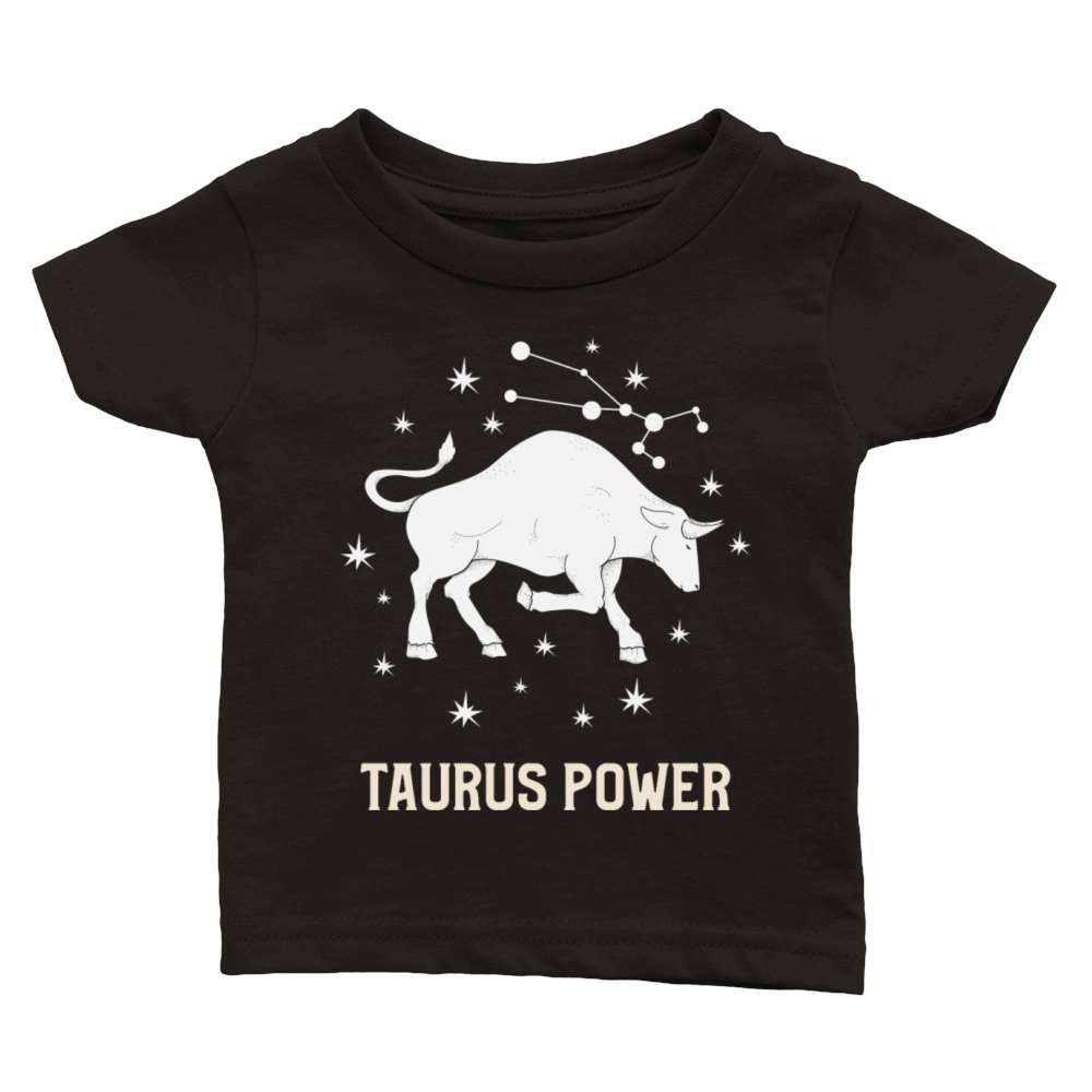 Taurus Power Zodiac Sign Classic Baby Crewneck T-shirt