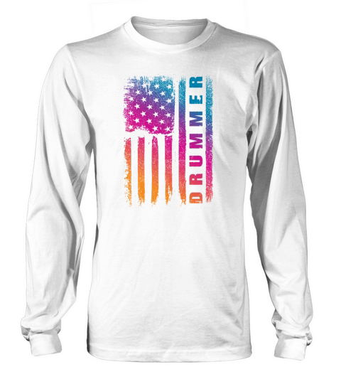 Drummer American Flag Long sleeved Unisex
