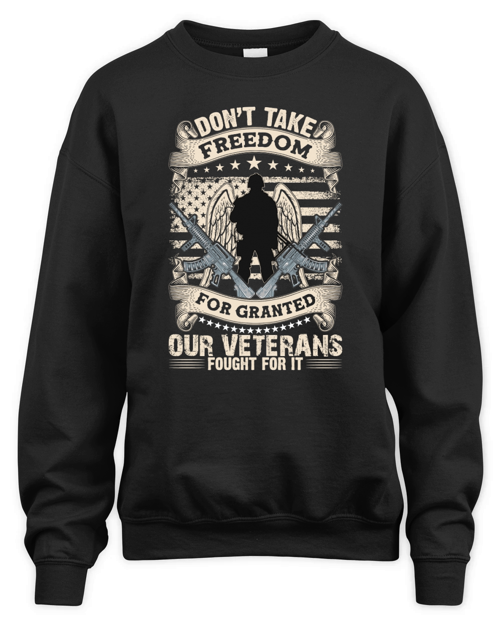 Dont take freedom for granted our veterans fought for it Unisex Premium Crewneck Sweatshirt