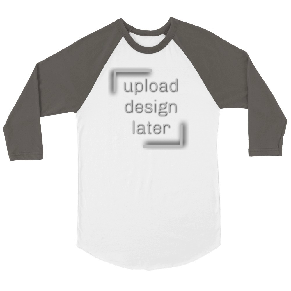 Upload design later Unisex ¾ sleeve Raglan T-shirt