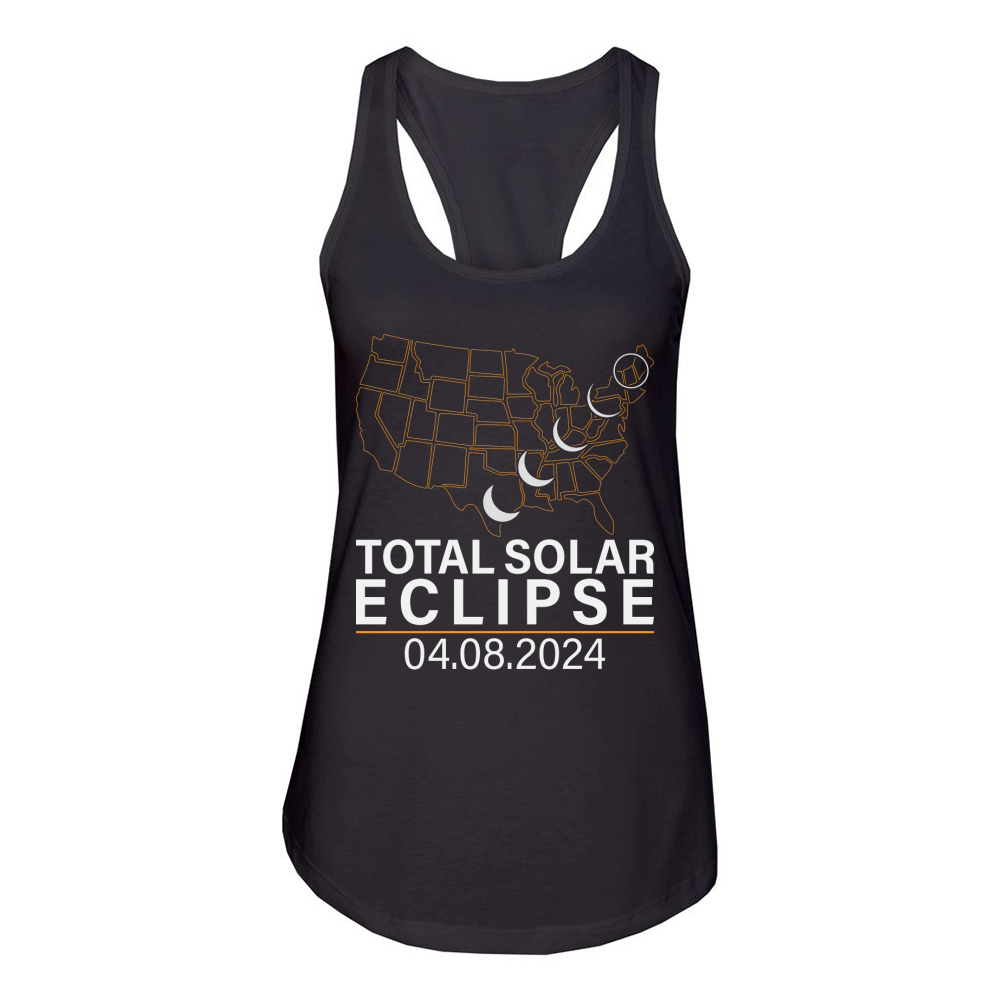 America Totality Spring 4.08.24 Total Solar Eclipse 2024 Women's Racerback Tank