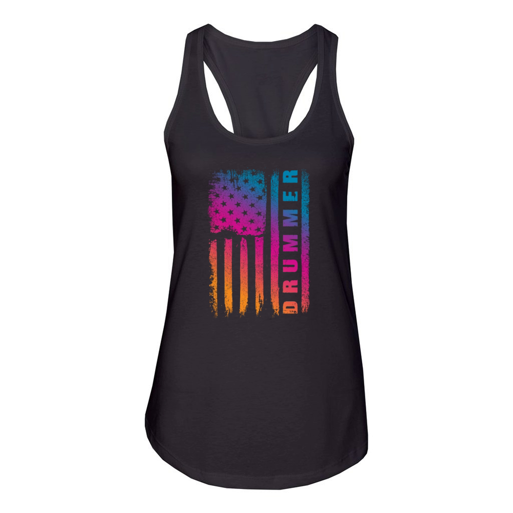 Drummer American Flag Women's Racerback Tank