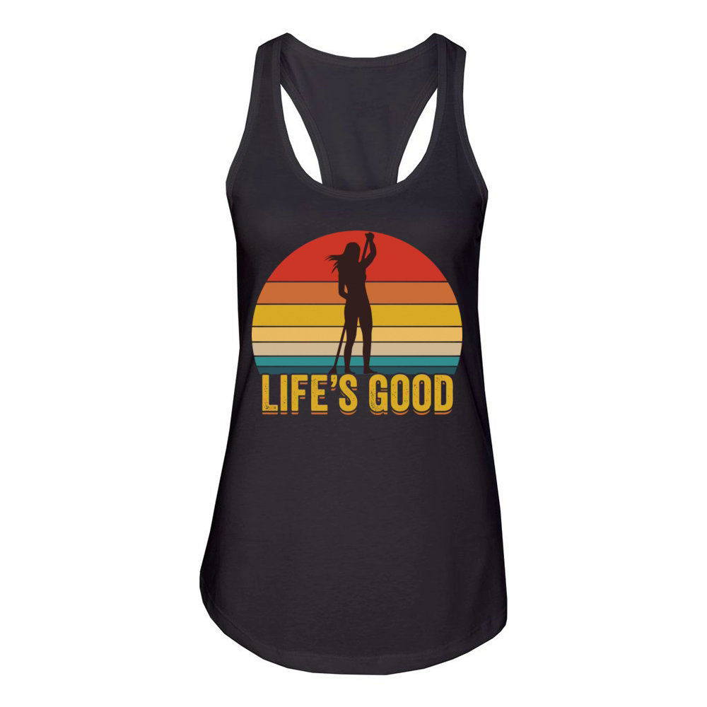 Womens Retro Paddleboard Sup LifeS Good Sup Sloga Women's Racerback Tank