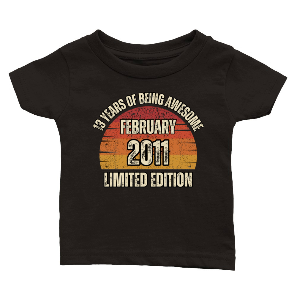 13 Years Of Being Awesome 13th Birthday Gift Classic Baby Crewneck T-shirt
